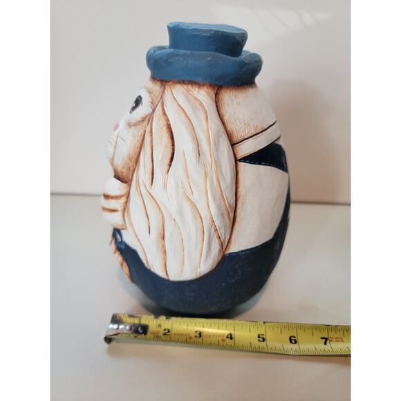 Bunny Rabbit Papier Mache Sculpture vHand-Crafted Lightweight‎ Blue White - Picture 7 of 9